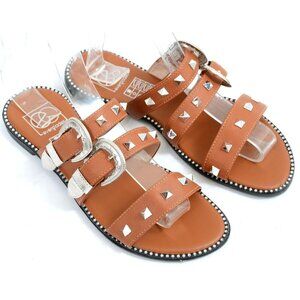 Everglades Women's 9 Western Buckle Cowgirl Slip-On Flat Sandals Festival Rodeo